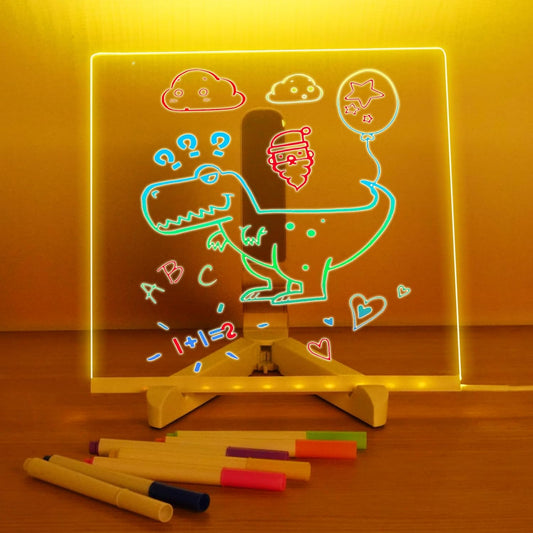3D Acrylic LED Writing Pad with Pen & Light | 15 x 15 cm