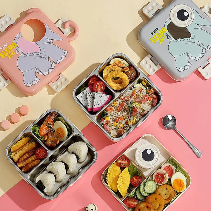 Elephant Eye – Leakproof Steel Lunch Box with Spoon & Salad Cup