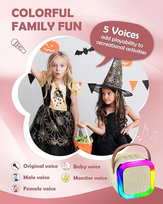 Karaoke Speaker for Kids Adults with Wireless Mic Portable Bluetooth Speaker Birthday Gift