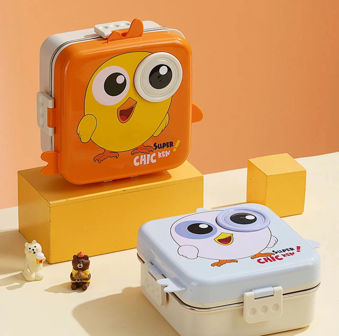 Owl Eye – Leakproof Steel Lunch Box with Spoon & Salad Cup