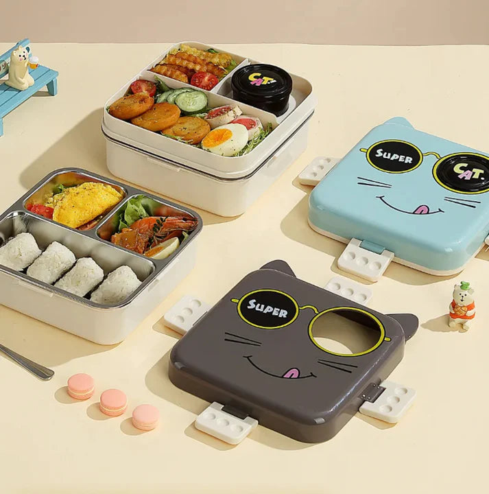 Cat Eye – Leakproof Steel Lunch Box with Spoon & Salad Cup