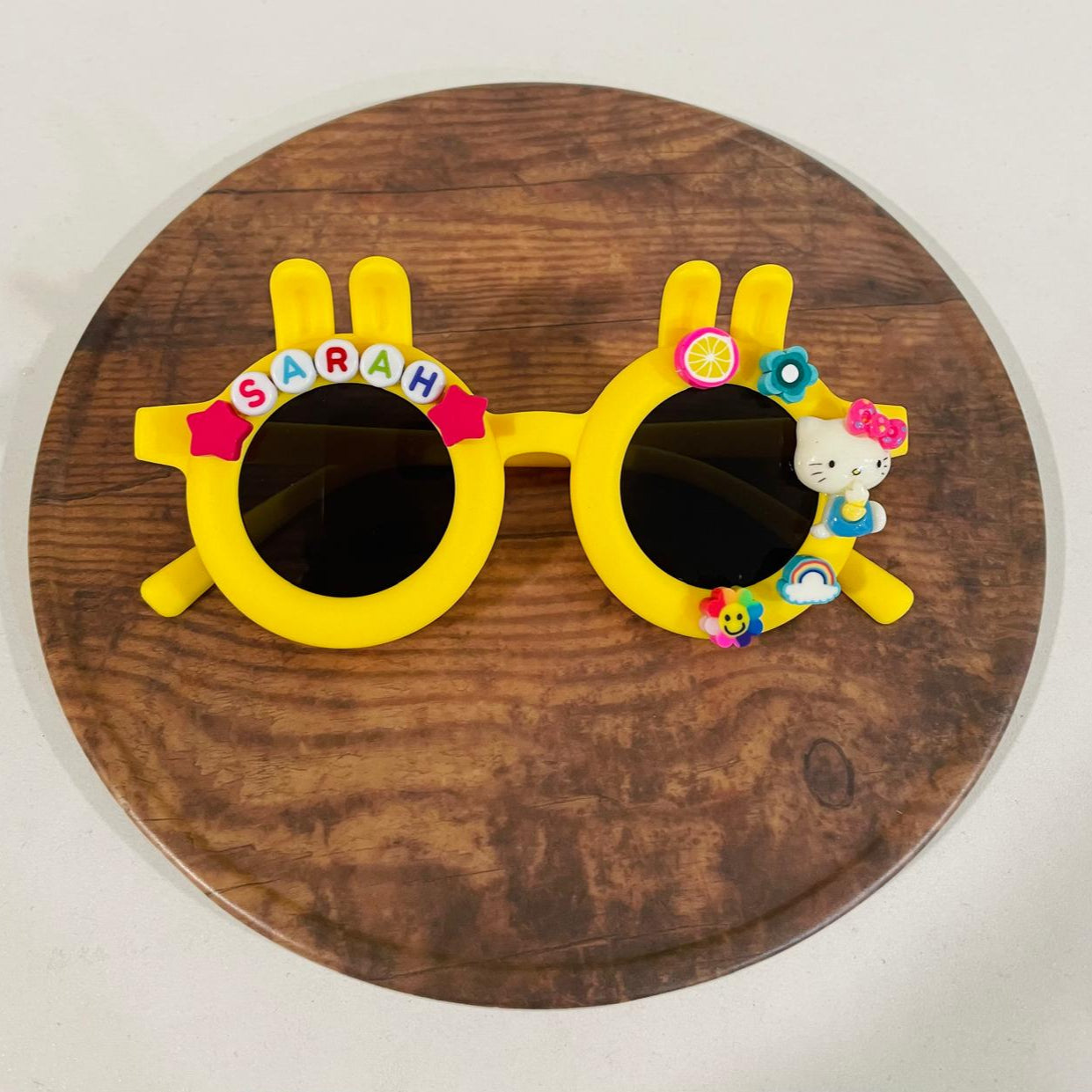 Customised name with cartoons bunny shape polarized sunglasses for infants