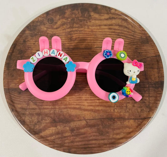 Customised name with cartoons bunny shape polarized sunglasses for infants