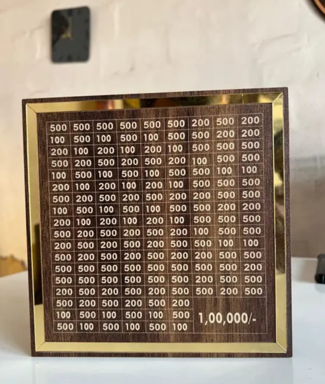 Wooden Money Saving Box | ₹1,00,000 Savings Challenge Piggy Bank