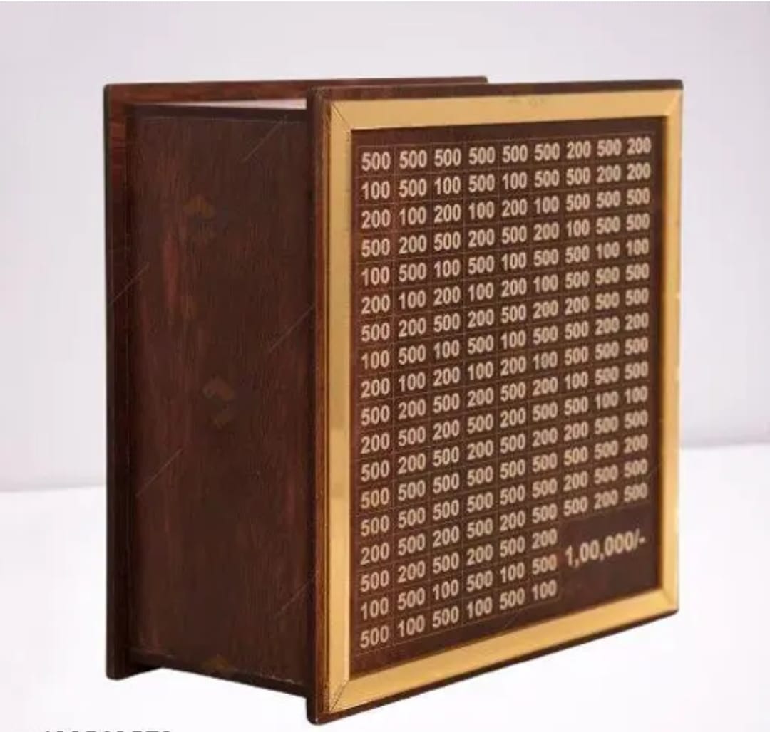 Wooden Money Saving Box | ₹1,00,000 Savings Challenge Piggy Bank