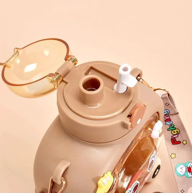 Cute Teddy Bear Water Bottle with stickers - 1000 ml