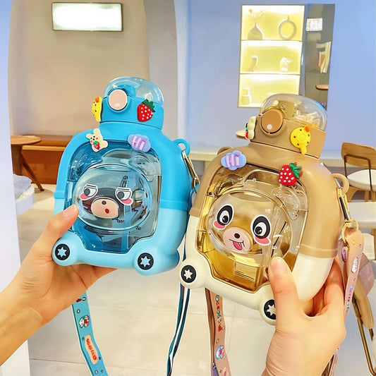 Cute Teddy Bear Water Bottle with stickers - 1000 ml