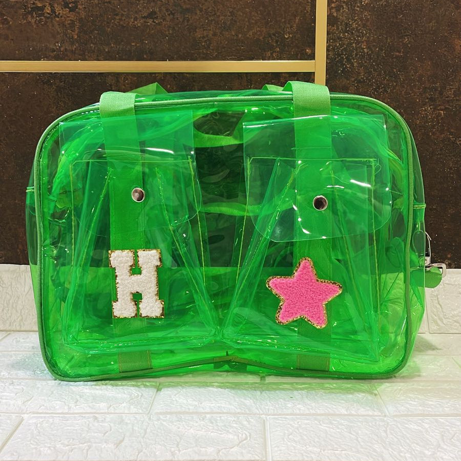 Customized Jelly Duffle Bag Double Pocket