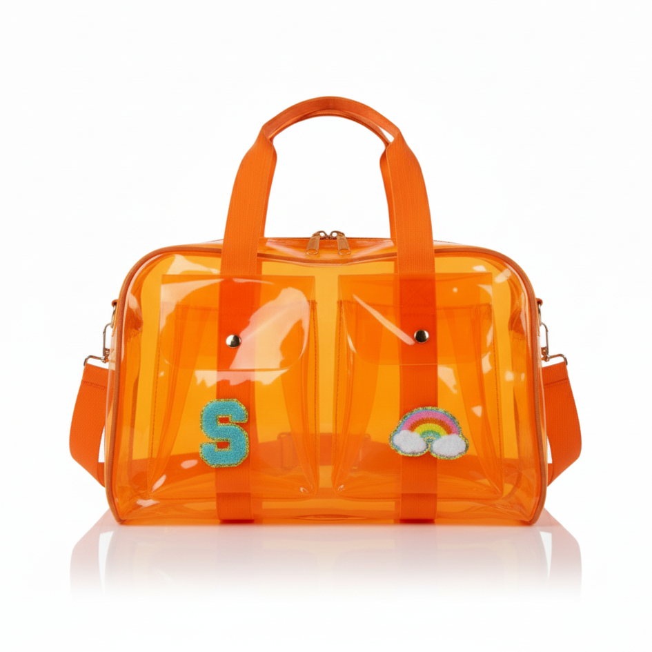 Customized Double Pocket Jelly Duffle Bag