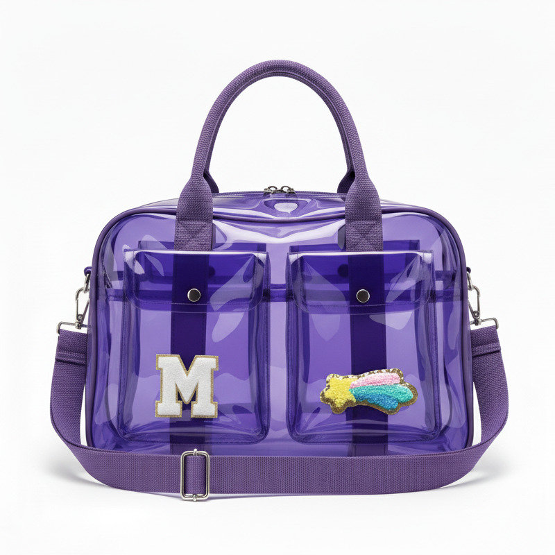 Customized Double Pocket Jelly Duffle Bag