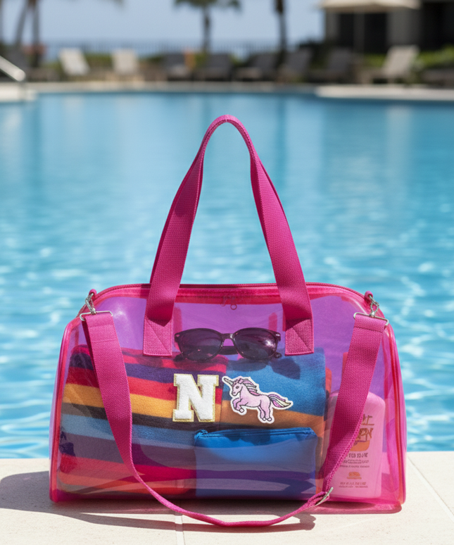 Customized Initial Cartoon Jelly Duffle Bag for Boys and Girls