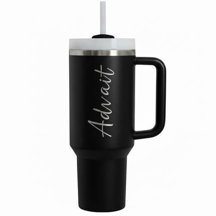 Customized Large Tumbler with handle and straw | Premium Insulated Travel Coffee Mug with name 1200ml