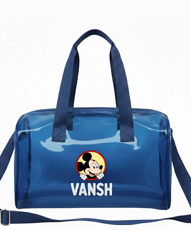 Customized Jelly Duffle Bag with Printed Name and Cartoon