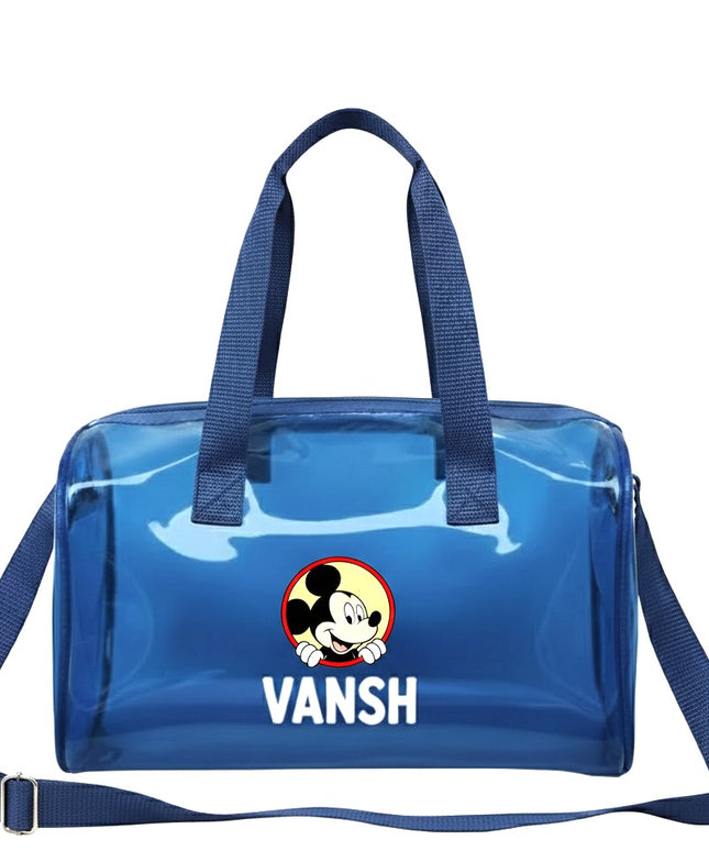 Customized Jelly Duffle Bag with Printed Name and Cartoon