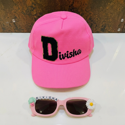 Summer Essentials Combo - Customized Rectangle Sunglasses + Printed Name Cap