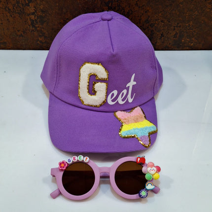 Summer Essentials Combo - Customized Round Sunglasses + Printed Name Cap