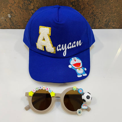 Summer Essentials Combo - Customized Round Sunglasses + Printed Name Cap
