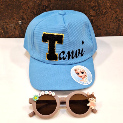 Summer Essentials Combo - Customized Round Sunglasses + Printed Name Cap