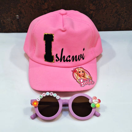 Summer Essentials Combo - Customized Round Sunglasses + Printed Name Cap