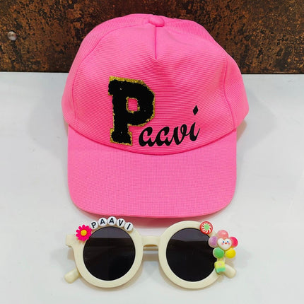 Summer Essentials Combo - Customized Sunglasses + Printed Kids Name Cap