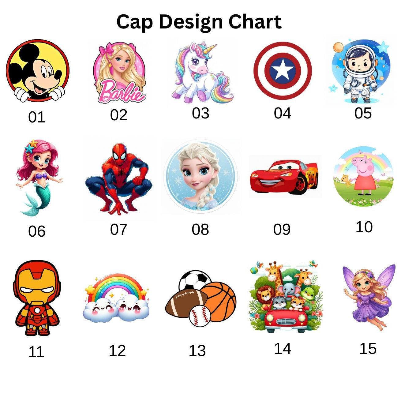 Personalized Cap for Kids with Initial and cartoon - Return gifts