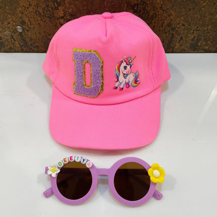 Summer Essentials Combo - Customized Sunglasses + Printed Cartoon Cap