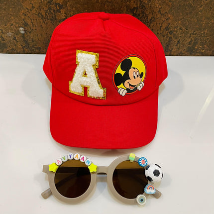 Summer Essentials Combo - Customized Sunglasses + Printed Cartoon Cap