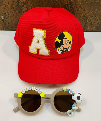 Summer Essentials Combo - Customized Sunglasses + Printed Cartoon Cap