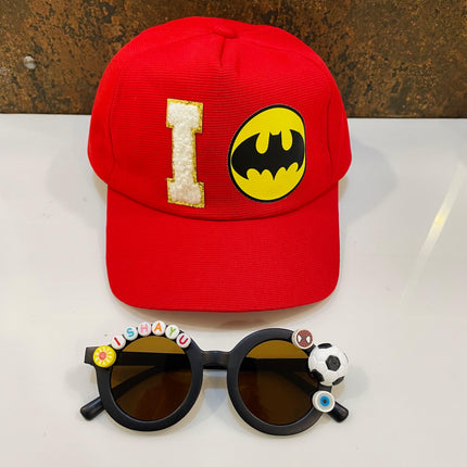 Summer Essentials Combo - Customized Sunglasses + Printed Cartoon Cap