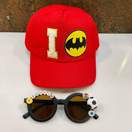Summer Essentials Combo - Customized Sunglasses + Printed Cartoon Cap