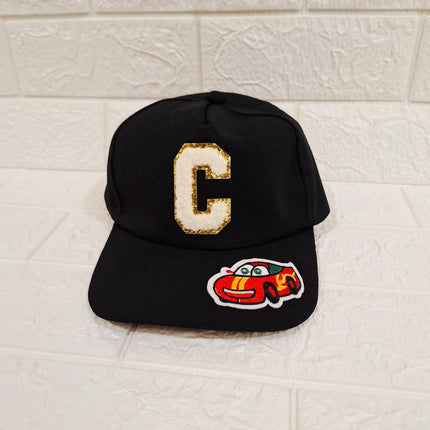 Customized Caps with Initial and Cartoon for Boys and Girls