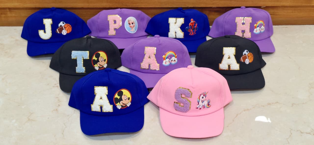 Customized Cap for Kids with Initial and cartoon - Return gifts