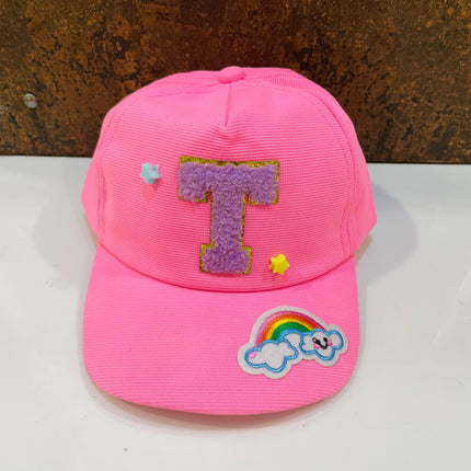 Customized Kids Caps - Initial & Cartoon with Beads