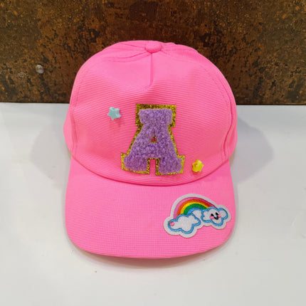 Customized Kids Caps - Initial & Cartoon with Beads