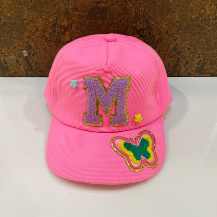 Customized Kids Caps - Initial & Cartoon with Beads