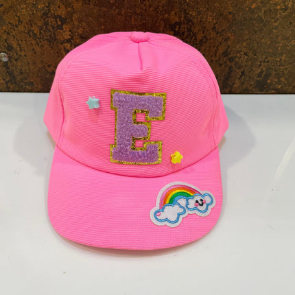 Customized Kids Caps - Initial & Cartoon with Beads