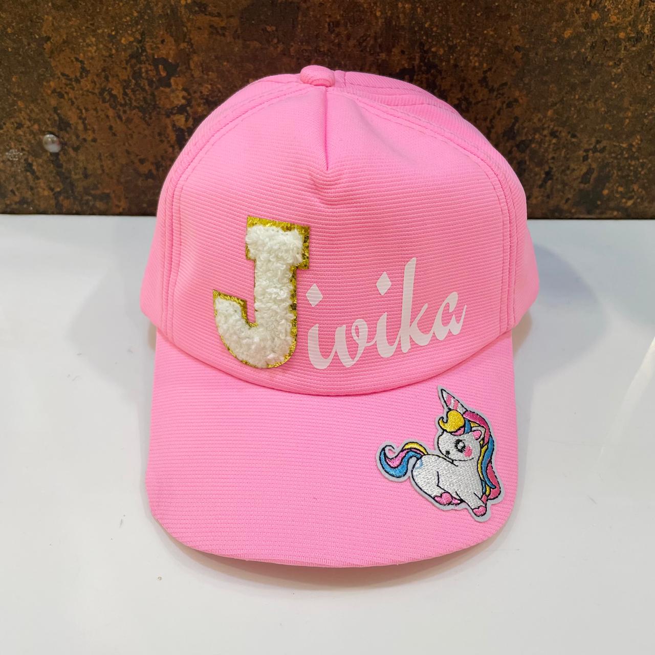Customized Cap for Kids with Full name with Cartoon - Return gifts