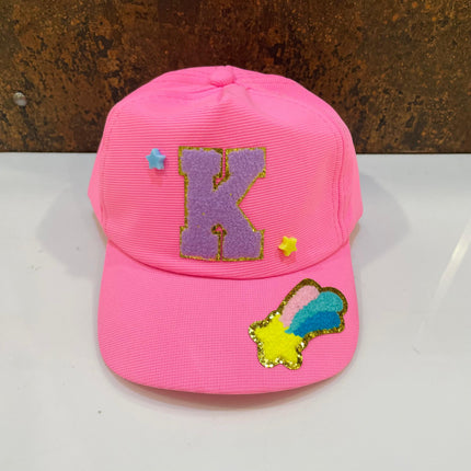 Customized Kids Caps - Initial & Cartoon with Beads