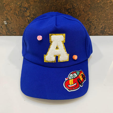 Customized Kids Caps - Initial & Cartoon with Beads