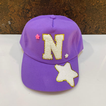 Customized Kids Caps - Initial & Cartoon with Beads