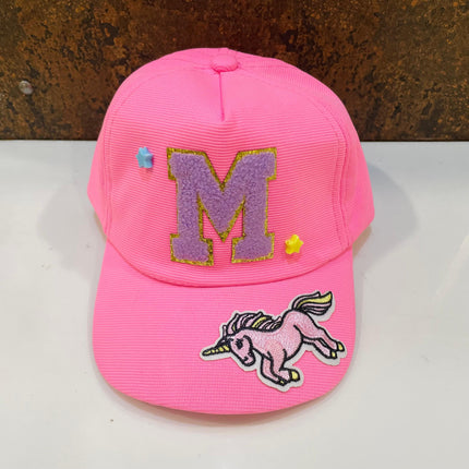 Customized Kids Caps - Initial & Cartoon with Beads