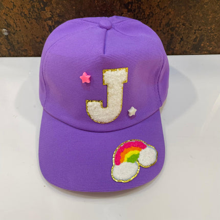 Customized Kids Caps - Initial & Cartoon with Beads
