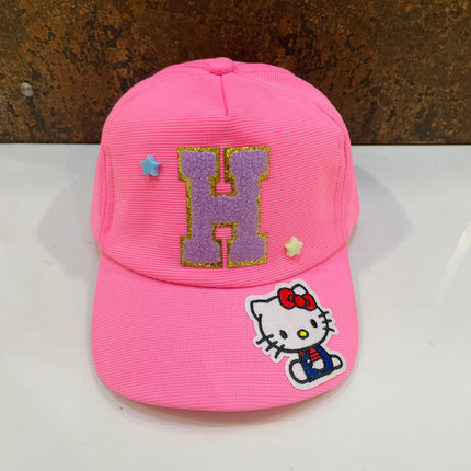 Customized Kids Caps - Initial & Cartoon with Beads