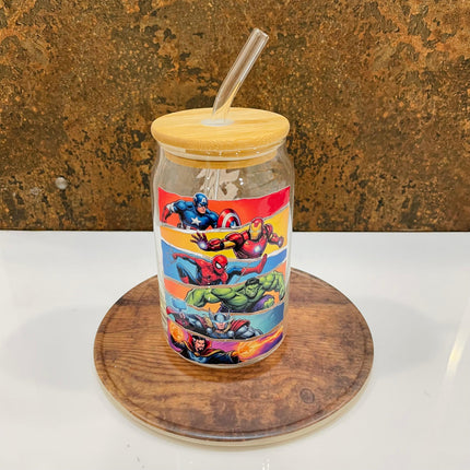 Premium Superheroes Glass Tumbler