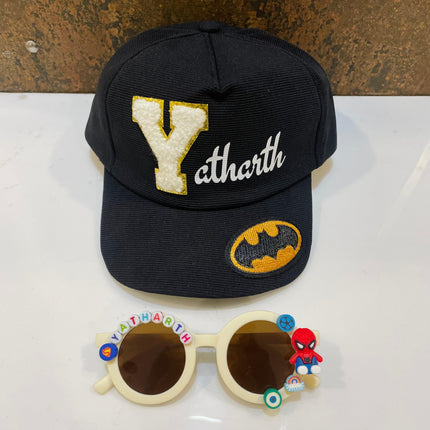 Summer Essentials Combo - Customized Round Sunglasses + Printed Name Cap