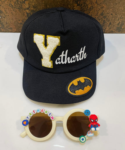 Summer Essentials Combo - Customized Round Sunglasses + Printed Name Cap
