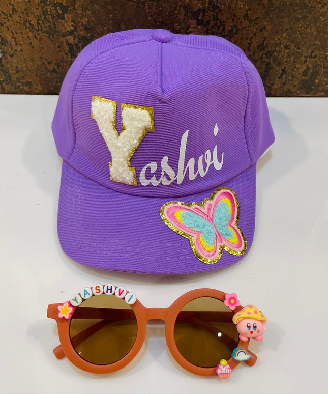 Summer Essentials Combo - Customized Round Sunglasses + Printed Name Cap