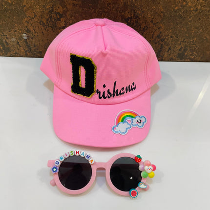 Summer Essentials Combo - Customized Round Sunglasses + Printed Name Cap