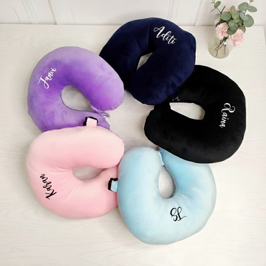 Customized Travel Neck Pillow | Personalized Name Travel Pillow