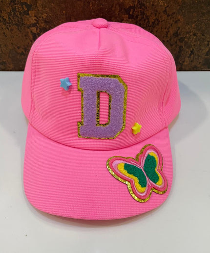 Customized Kids Caps - Initial & Cartoon with Beads